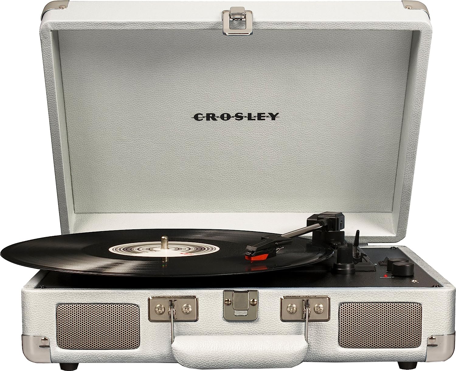 Crosley CR8005F-LT Cruiser Plus Vintage 3-Speed Bluetooth in/Out Suitcase Vinyl Record Player Turntable, Light Tan