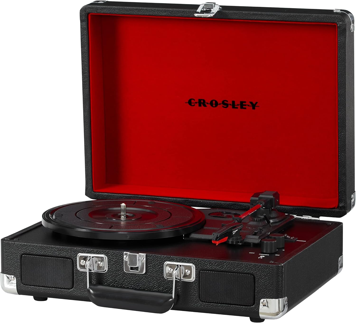 Crosley CR8005F-LT Cruiser Plus Vintage 3-Speed Bluetooth in/Out Suitcase Vinyl Record Player Turntable, Light Tan