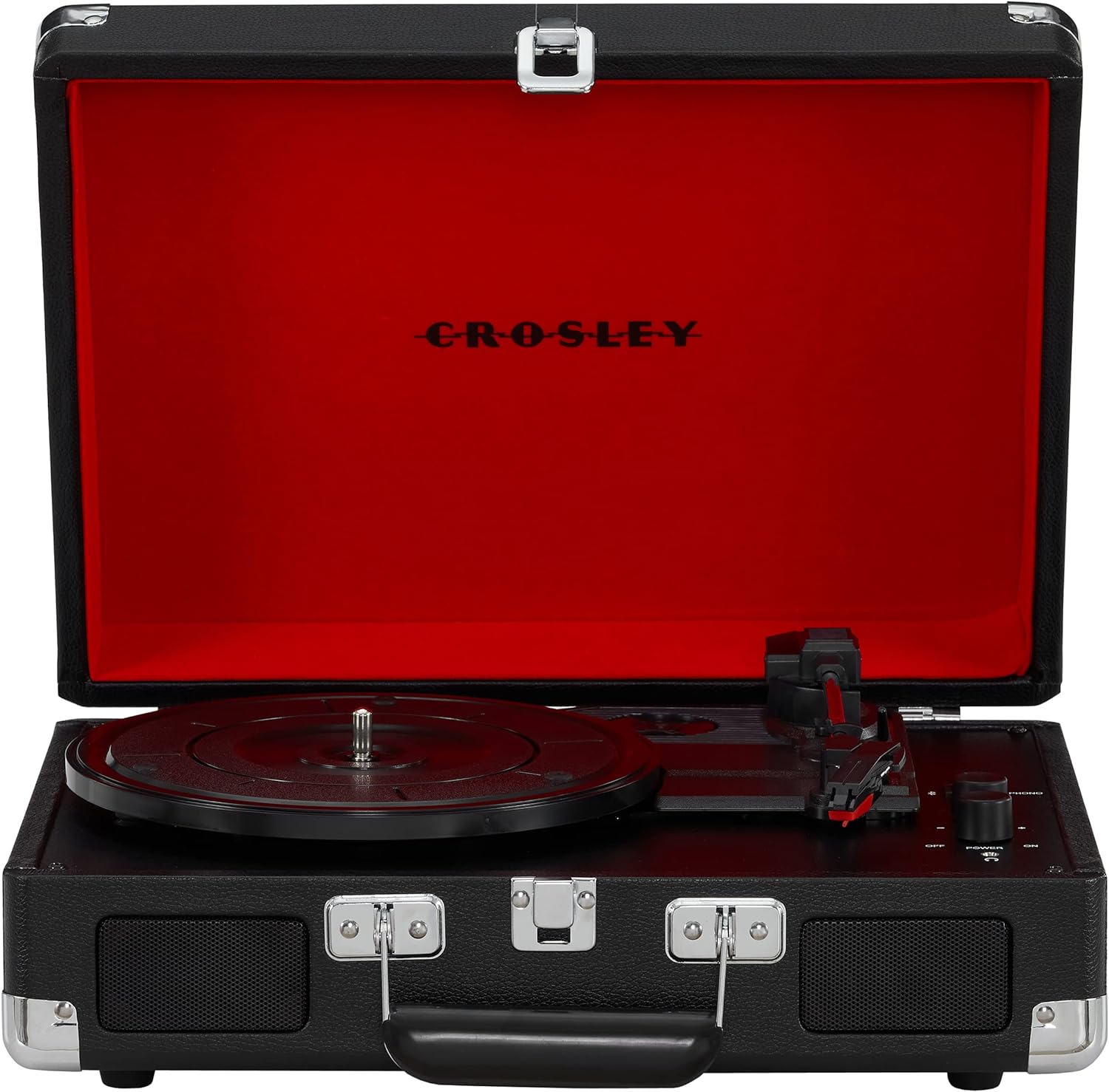 Crosley CR8005F-LT Cruiser Plus Vintage 3-Speed Bluetooth in/Out Suitcase Vinyl Record Player Turntable, Light Tan