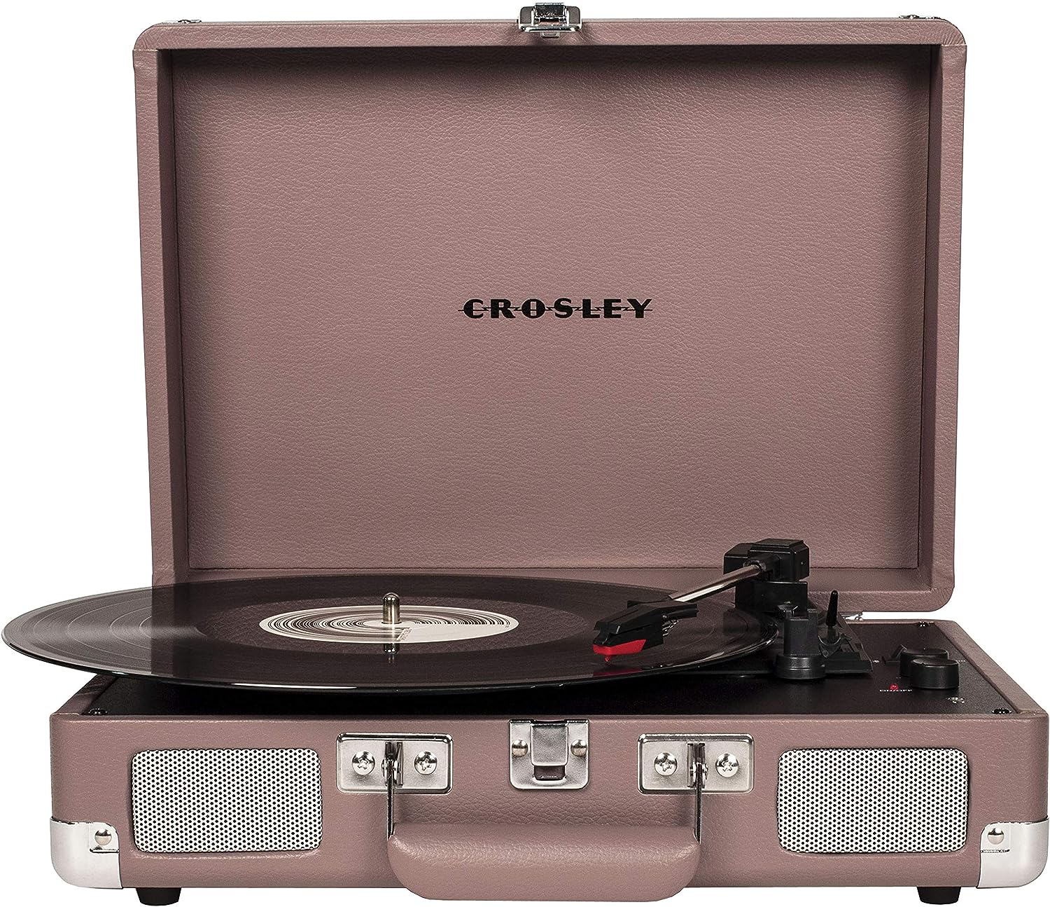 Crosley CR8005F-LT Cruiser Plus Vintage 3-Speed Bluetooth in/Out Suitcase Vinyl Record Player Turntable, Light Tan