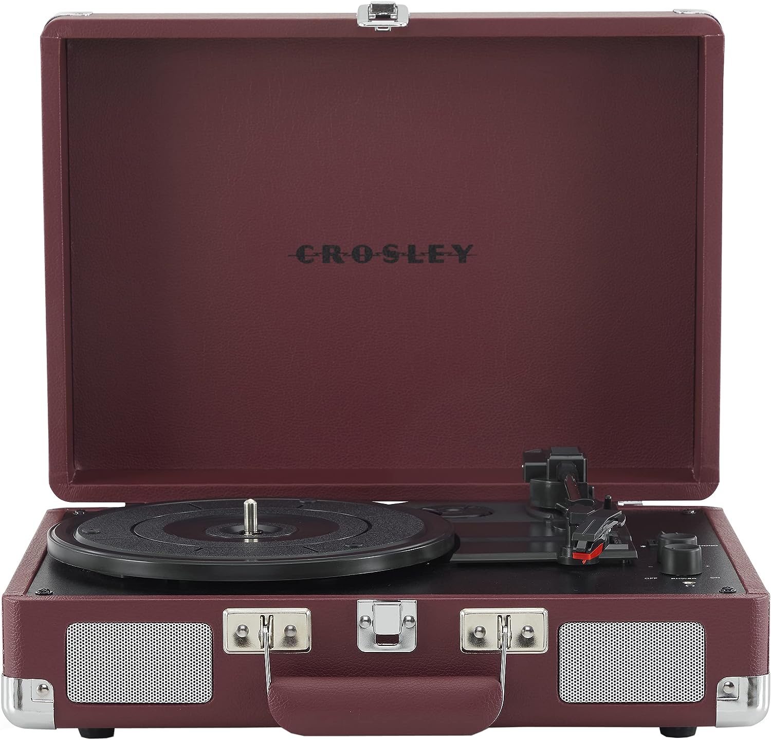 Crosley CR8005F-LT Cruiser Plus Vintage 3-Speed Bluetooth in/Out Suitcase Vinyl Record Player Turntable, Light Tan