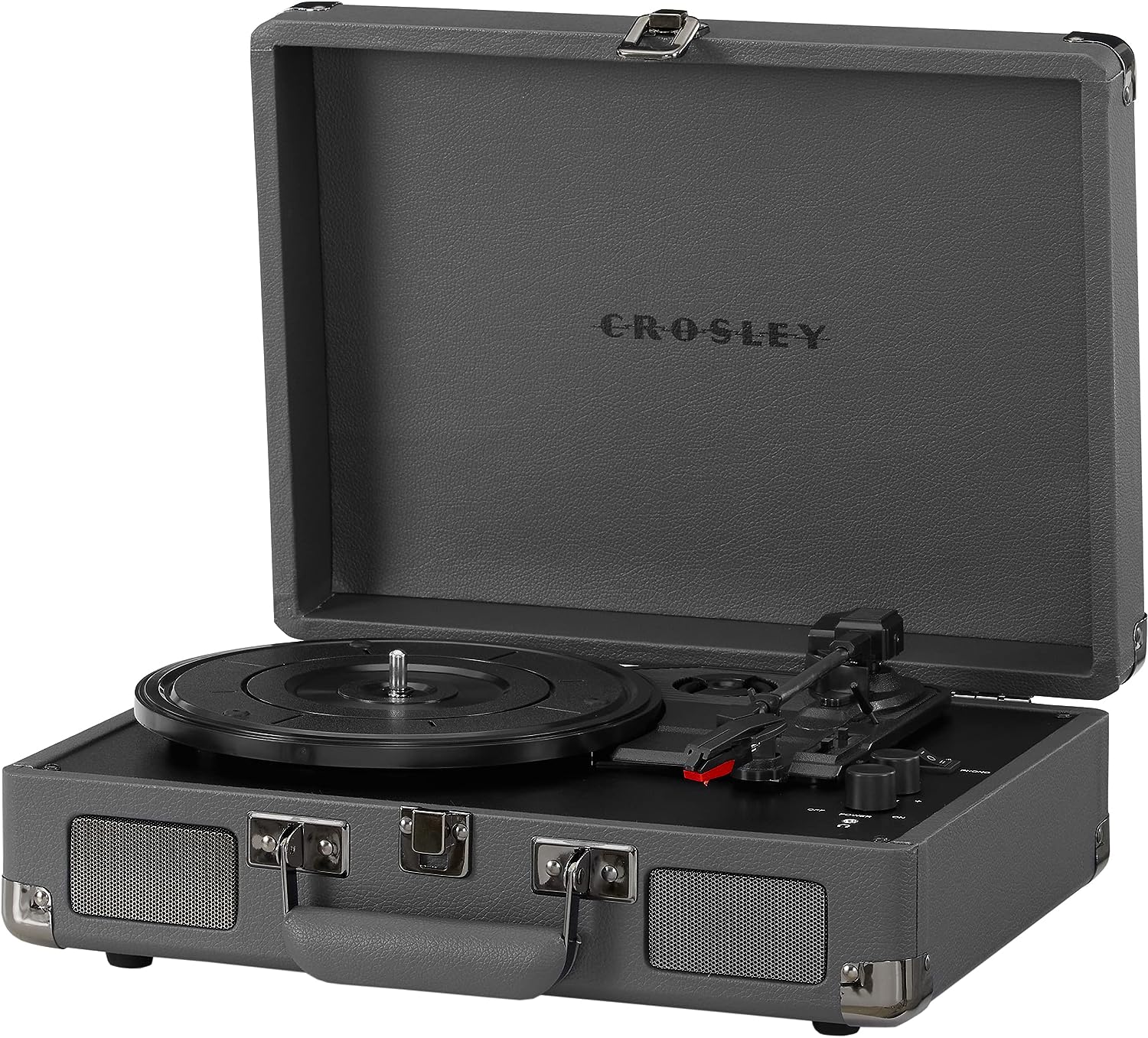 Crosley CR8005F-LT Cruiser Plus Vintage 3-Speed Bluetooth in/Out Suitcase Vinyl Record Player Turntable, Light Tan