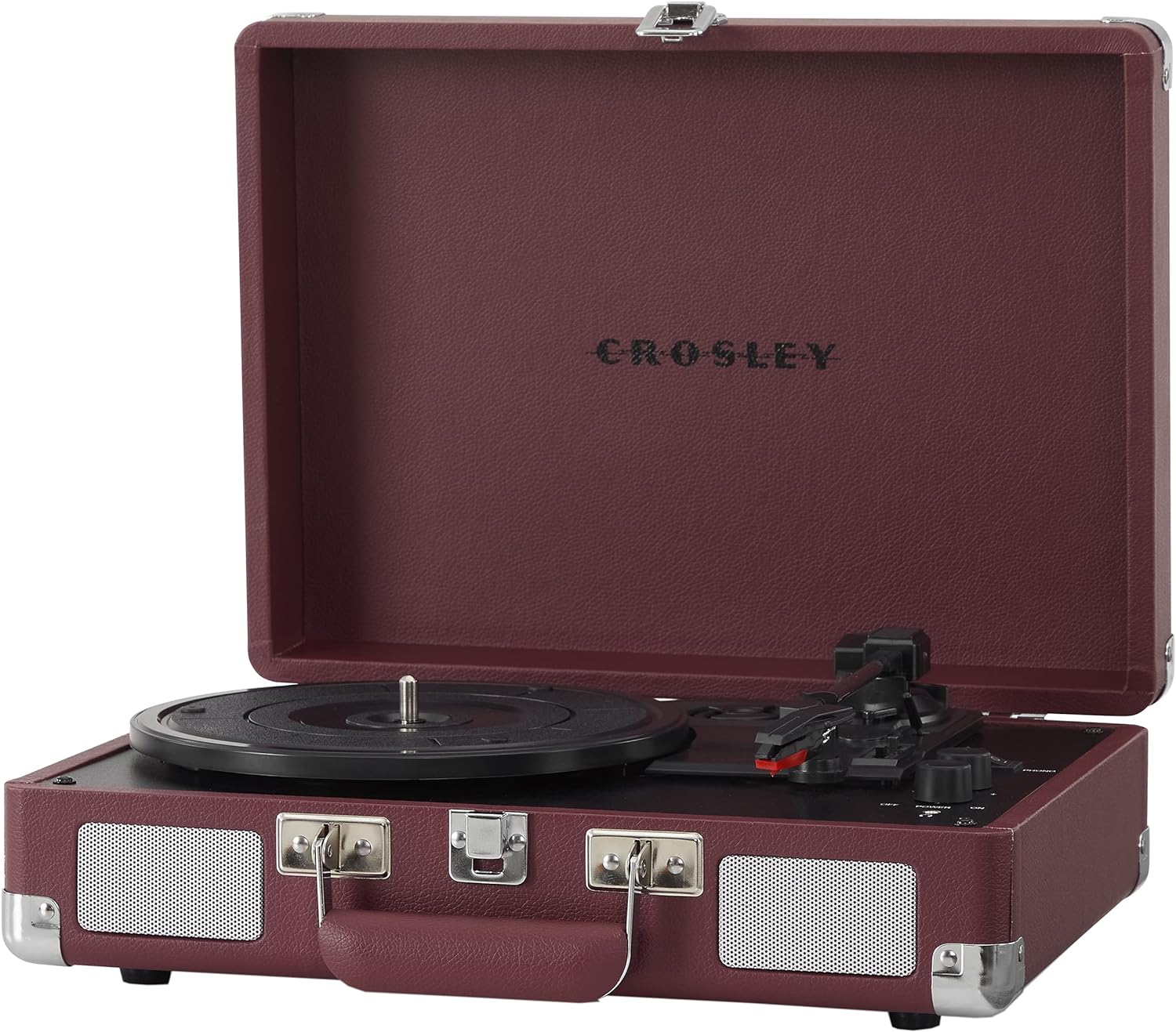 Crosley CR8005F-LT Cruiser Plus Vintage 3-Speed Bluetooth in/Out Suitcase Vinyl Record Player Turntable, Light Tan