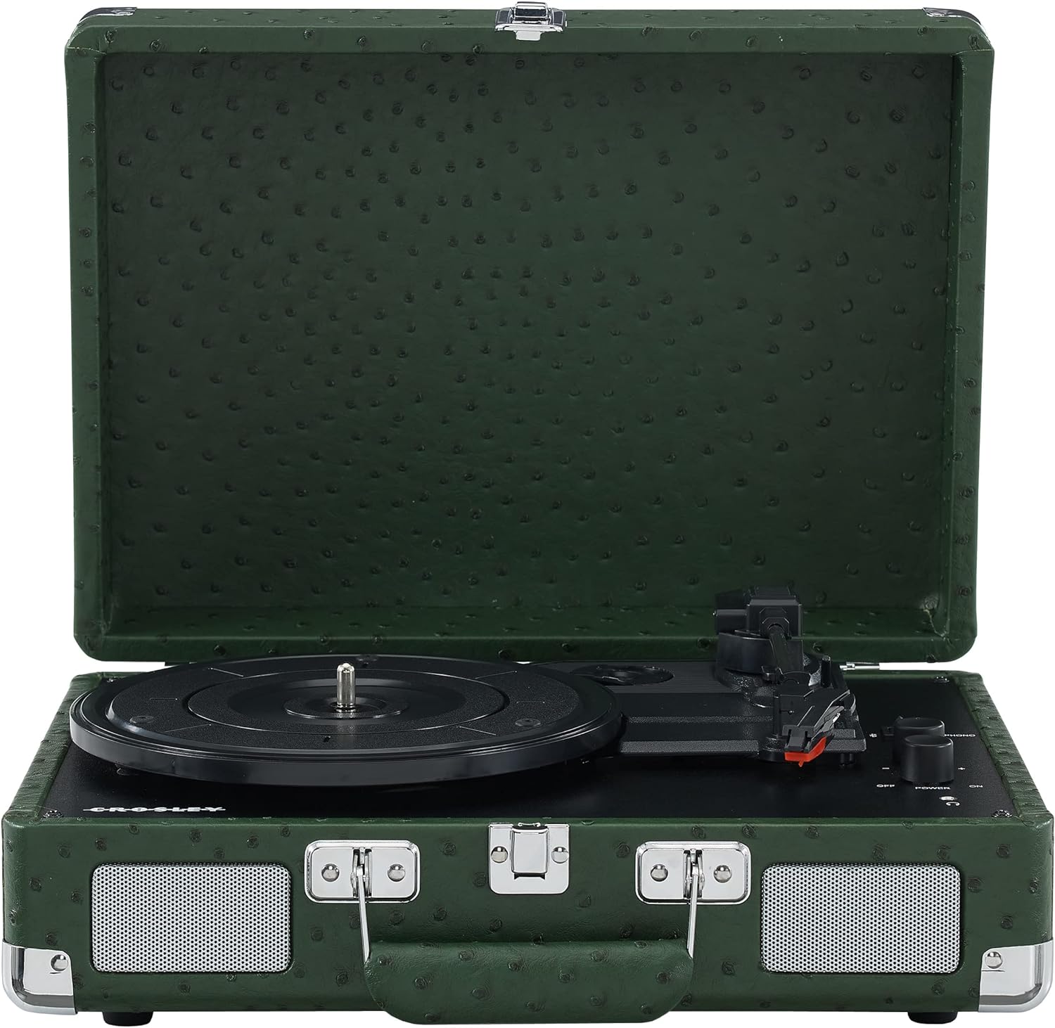 Crosley CR8005F-LT Cruiser Plus Vintage 3-Speed Bluetooth in/Out Suitcase Vinyl Record Player Turntable, Light Tan