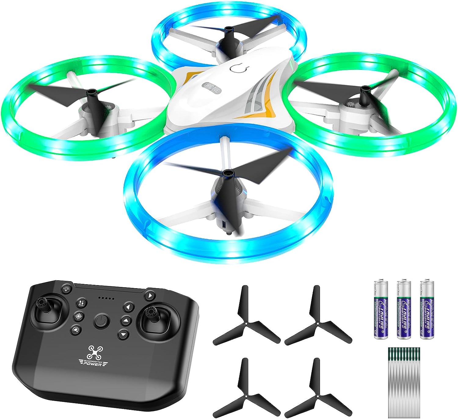 DyineeFy Mini Drone for Kids, Small Colorful Led Quadcopter with Altitude Hold, Headless Mode, 360° flip, and Auto Return Home, RC Drone Easy for Beginner Flying, Kids' Gift Toy for Boys and Girls