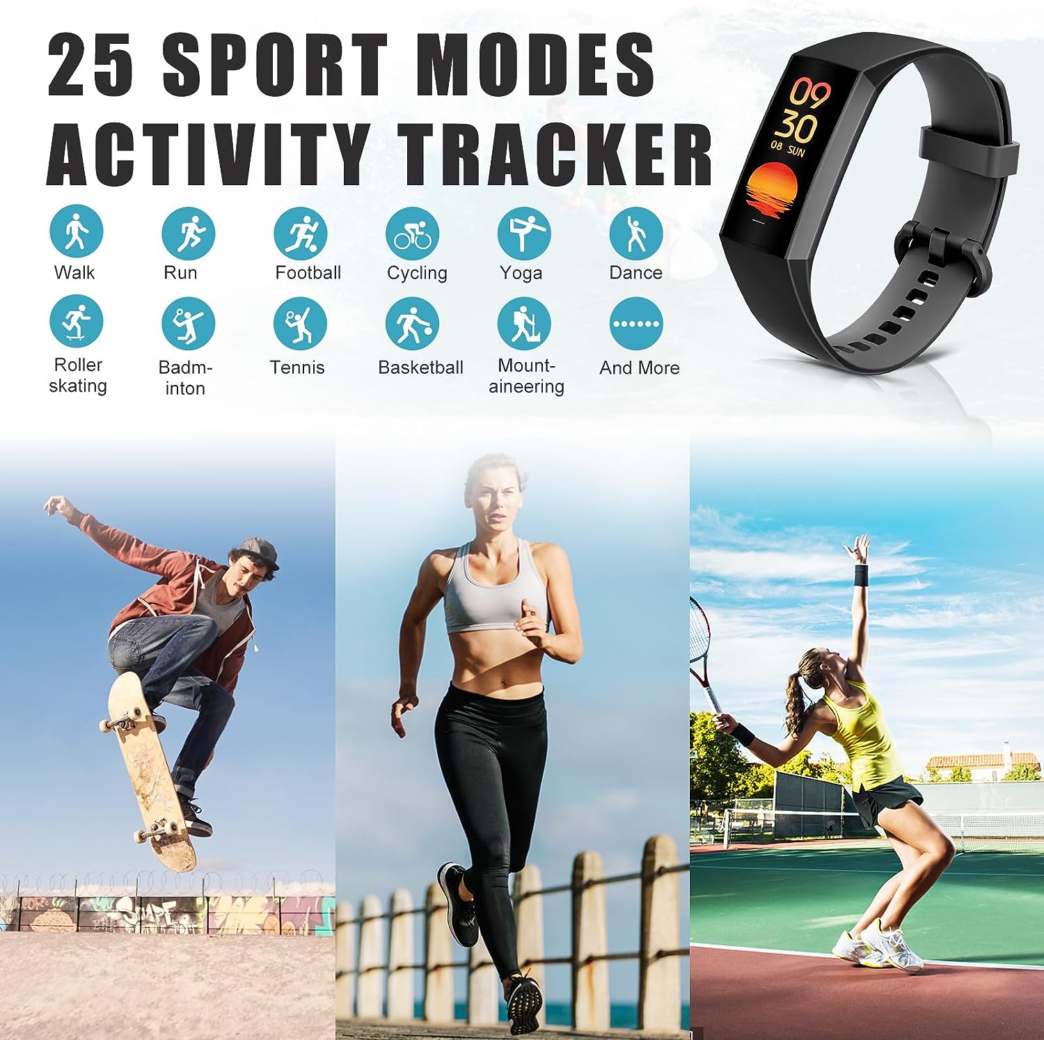 Fitness Tracker, Step Counter, Sleep Monitor, Calorie Tracking, Activity Tracker with 1.1