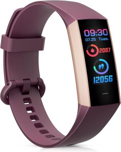 Fitness Tracker, Step Counter, Sleep Monitor, Calorie Tracking, Activity Tracker with 1.1″ AMOLED Touch Color Screen, Step Tracker with Heart Rate Monitor for Android iPhones Women Men Kids