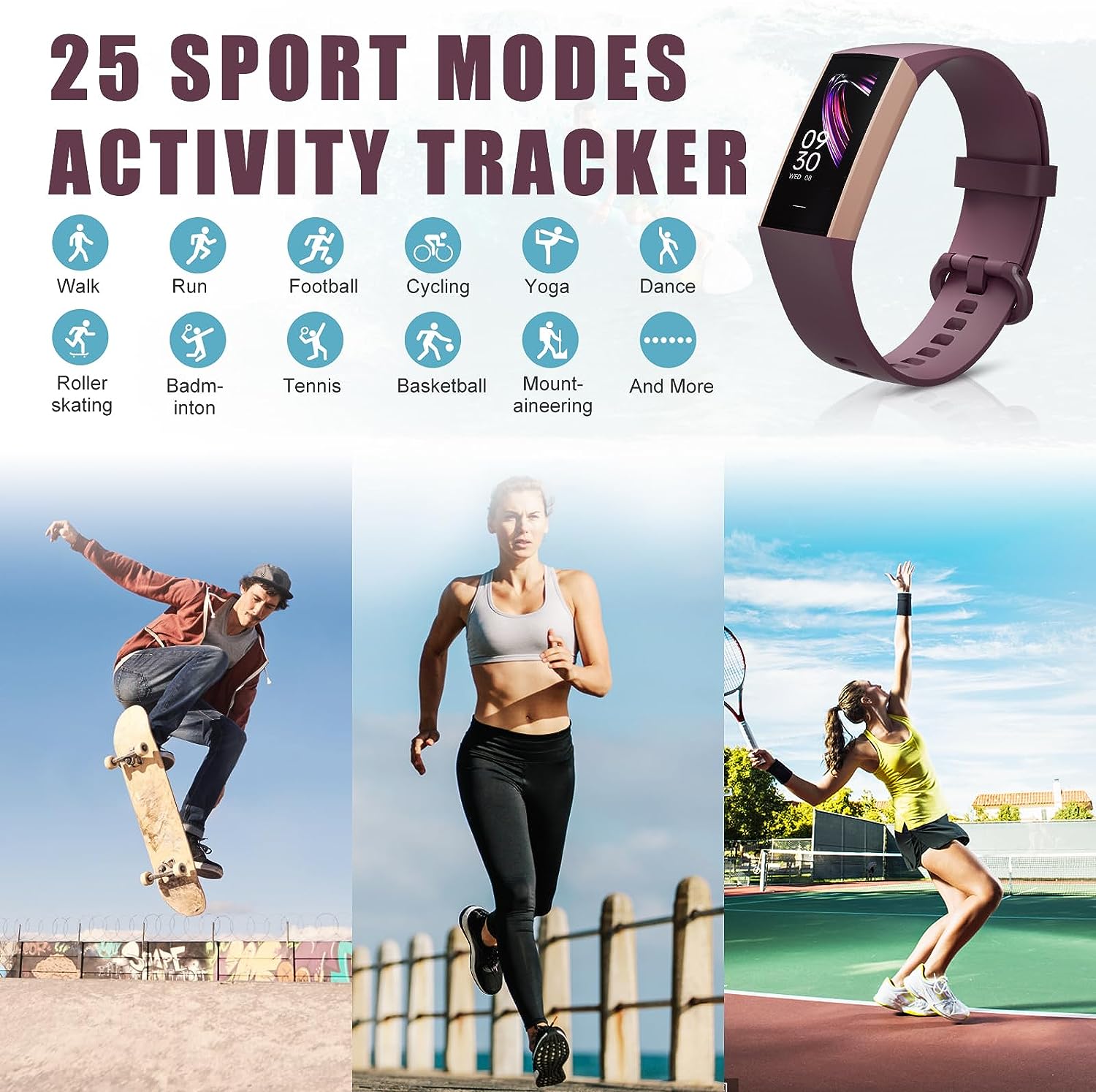 Fitness Tracker, Step Counter, Sleep Monitor, Calorie Tracking, Activity Tracker with 1.1