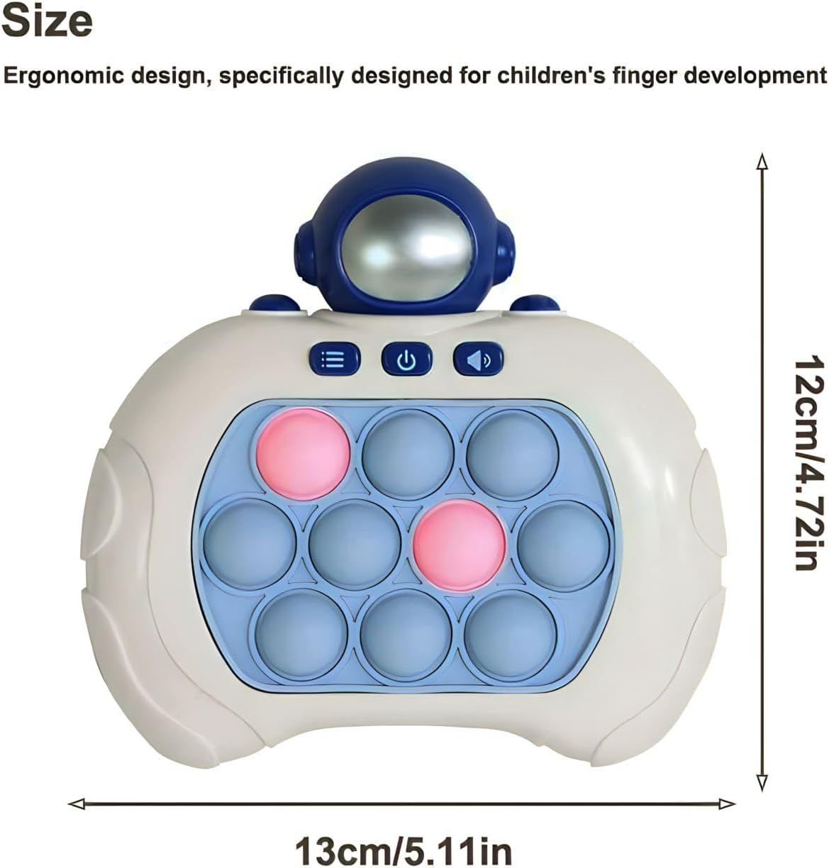 FRANKKLOLO - Quick Push Toy with Lights and POP-UP Patterns. Electronic Toy for Anxiety for Children and Adults. Fun Multiplayer Game for The Whole Family (Astronaut)