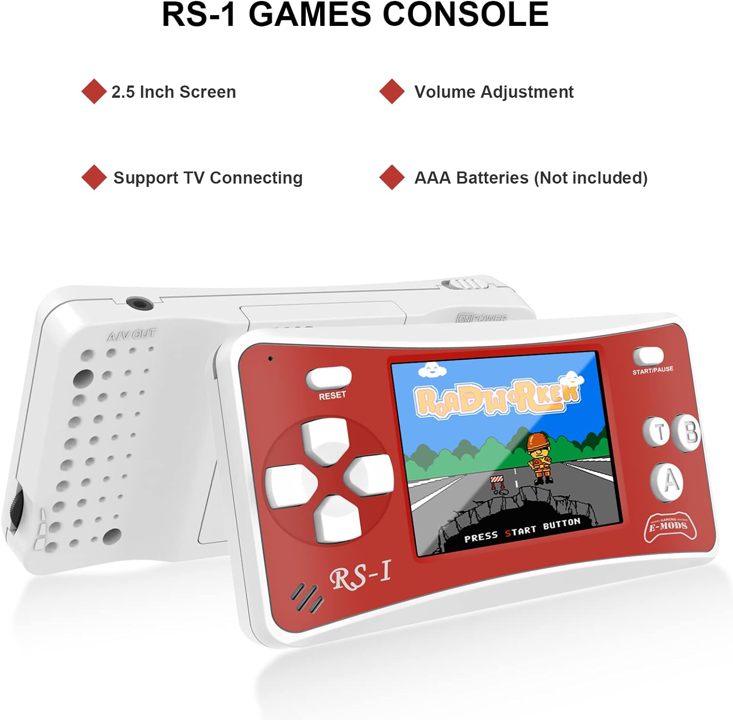 Handheld Games for Kids Adults 2.5 Inch LCD Retro Games Console with 162 Classic Video Games Support AV Output, Electronic Travel Games Player for Birthday Xmas Gift (RED with 162 Games)