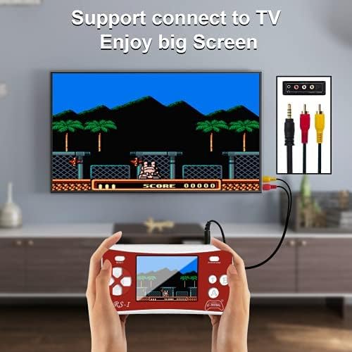 Handheld Games for Kids Adults 2.5 Inch LCD Retro Games Console with 162 Classic Video Games Support AV Output, Electronic Travel Games Player for Birthday Xmas Gift (RED with 162 Games)