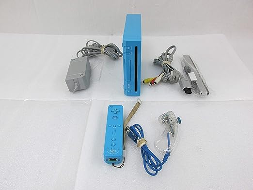 Nintendo Wii Limited Edition Blue Video Game Console Home System RVL-101 (Renewed)