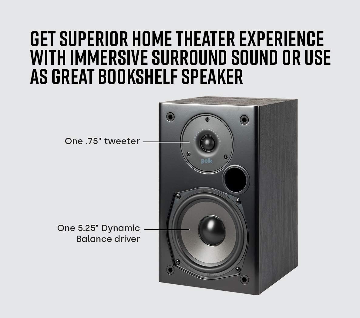 Polk Audio 5.1 Channel Home Theater System with Powered Subwoofer |Two (2) T15 Bookshelf, One (1) T30 Center Channel, Two (2) T50 Tower Speakers, PSW10 Sub | Alexa + HEOS