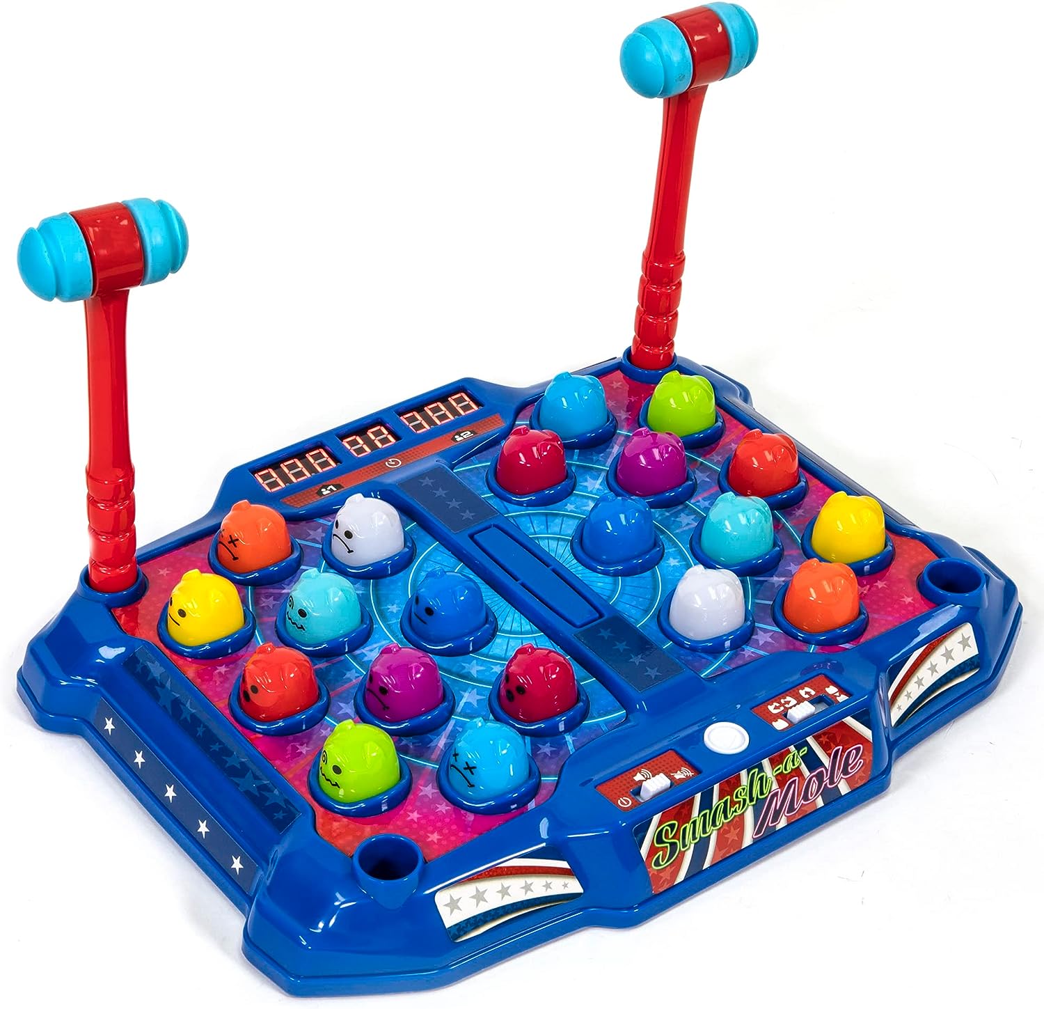 Retro Arcade: Electronic Smash-A-Mole - Tabletop Game, Moles Light Up, 4 Playing Modes, 1-2 Players, Ages 6+