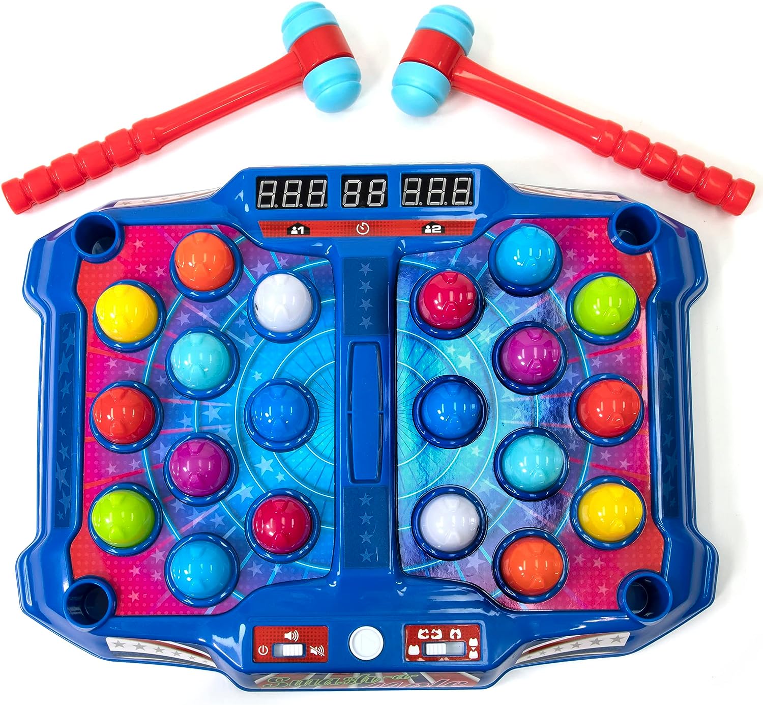 Retro Arcade: Electronic Smash-A-Mole - Tabletop Game, Moles Light Up, 4 Playing Modes, 1-2 Players, Ages 6+