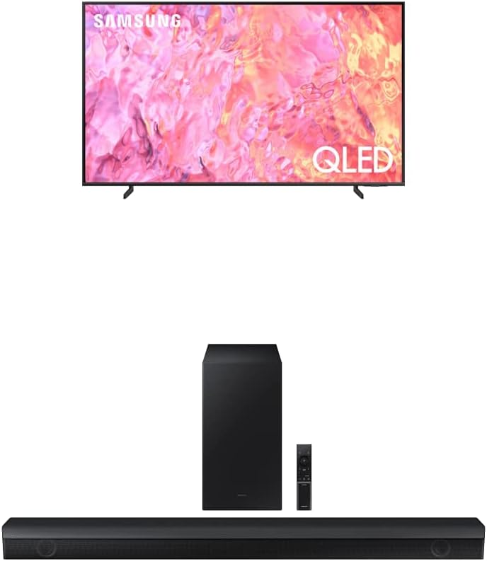 SAMSUNG 32-Inch Class QLED 4K Q60C Series Quantum HDR, Dual LED, Object Tracking Sound Lite, Q-Symphony, Motion Xcelerator, Gaming Hub, Smart TV with Alexa Built-in (QN32Q60C, 2023 Model),Titan Gray