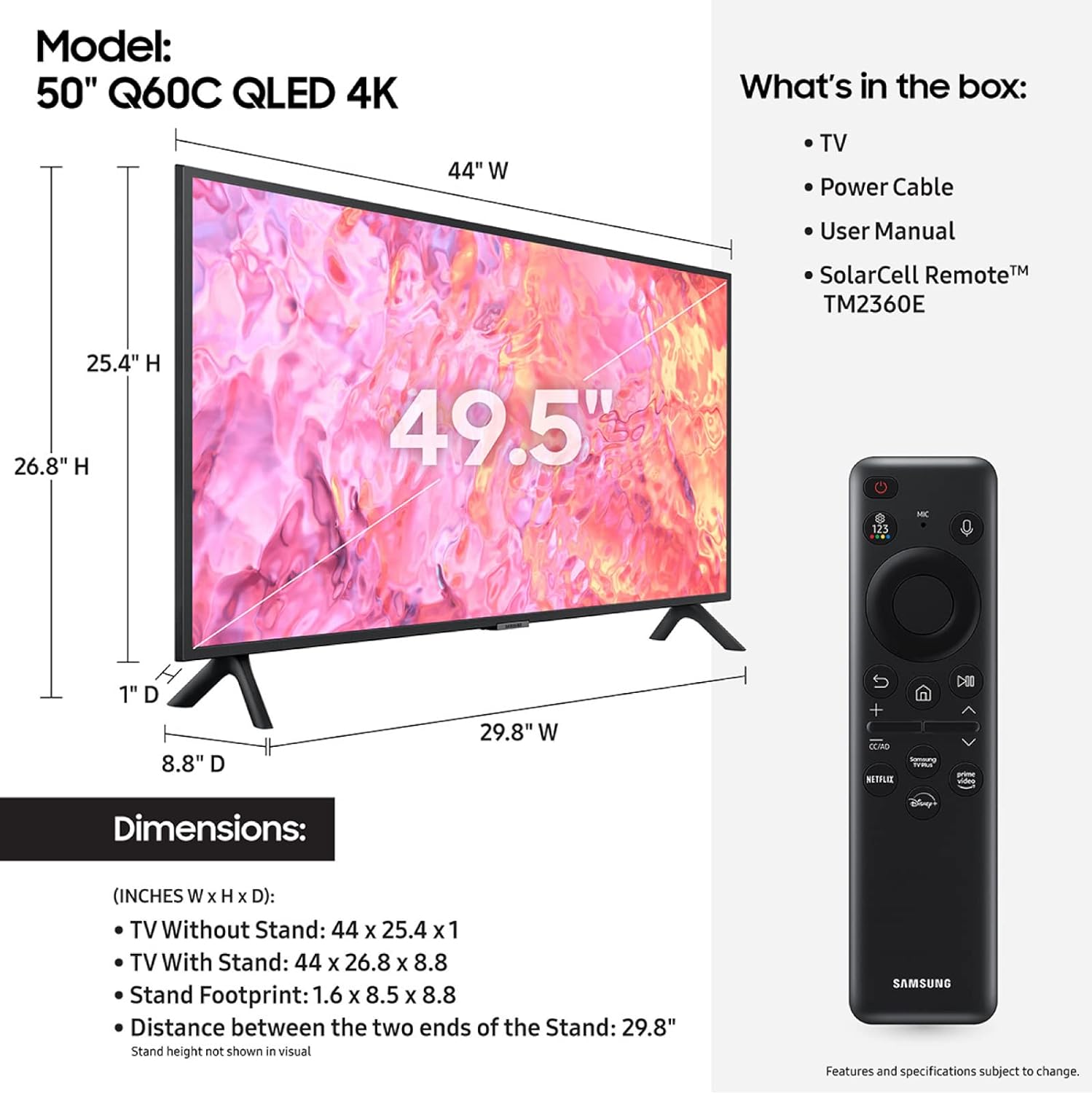 SAMSUNG 32-Inch Class QLED 4K Q60C Series Quantum HDR, Dual LED, Object Tracking Sound Lite, Q-Symphony, Motion Xcelerator, Gaming Hub, Smart TV with Alexa Built-in (QN32Q60C, 2023 Model),Titan Gray