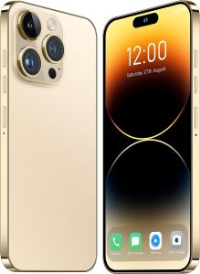 SANSHREUNI A14 Pro Max Unlocked Smartphone, 6GB+256GB Android 13 Unlocked Phones, 6.82″ FHD+ Display 120HzD, 64MP Camera, 6800mAh Battery, Octa-Core, Dual SIM, Face ID/GPS/OTG 5G Phone (Gold)