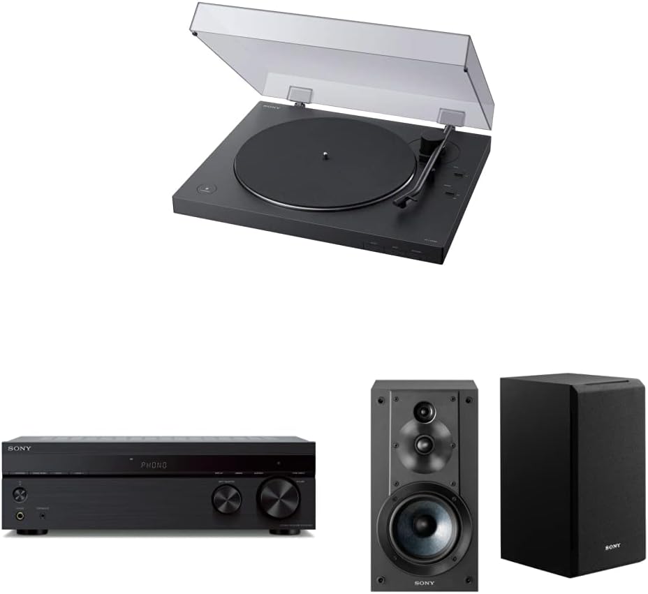 Sony PS-LX310BT Belt Drive Turntable: Fully Automatic Wireless Vinyl Record Player with Bluetooth and USB Output Black