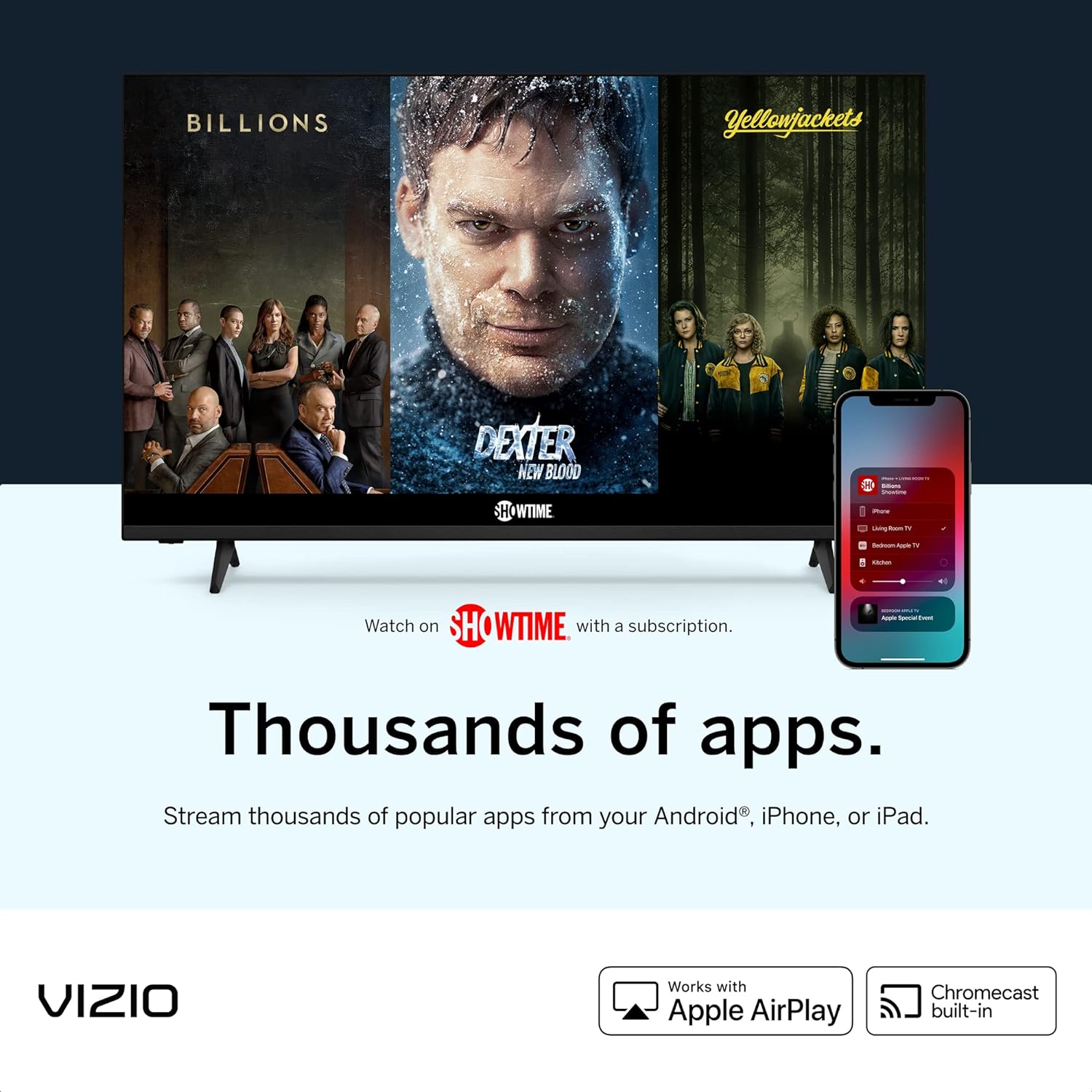 VIZIO 32-inch D-Series 720p Smart TV with Apple AirPlay and Chromecast Built-in, Screen Mirroring for Second Screens, & 150+ Free Streaming Channels, D32h-J09, Model (Renewed), 32 inches