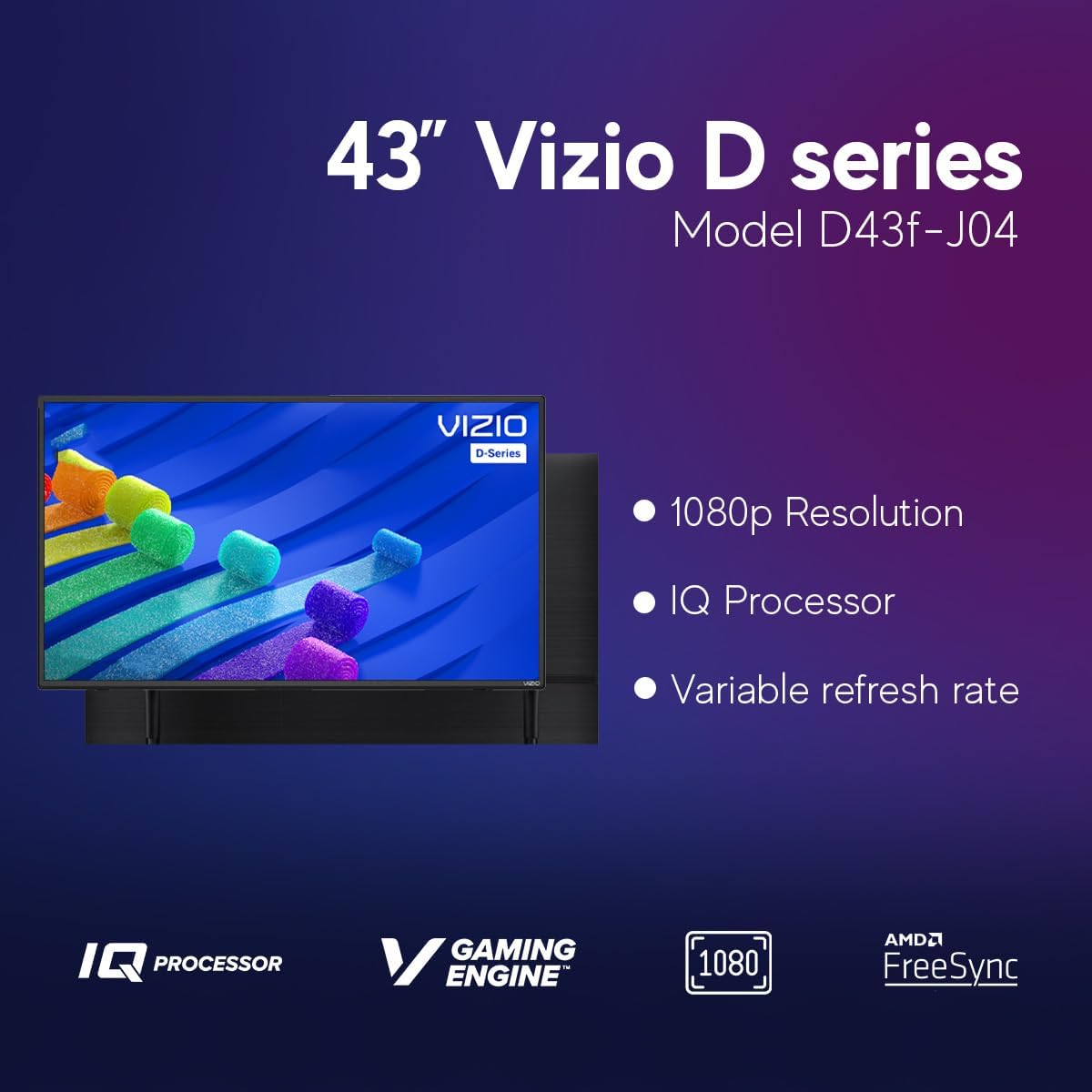 VIZIO 32-inch D-Series 720p Smart TV with Apple AirPlay and Chromecast Built-in, Screen Mirroring for Second Screens, & 150+ Free Streaming Channels, D32h-J09, Model (Renewed), 32 inches