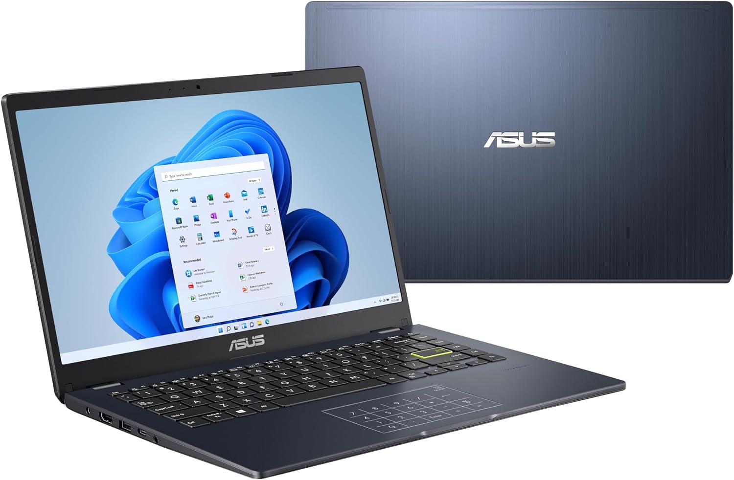 ASUS0 Vivobook Go 14 L410 Ultra Thin Laptop, 14” FHD Display, Intel Celeron N4020 Processor, 4GB RAM, 64GB eMMC, NumberPad, Windows 11 Home in S Mode, 1 Year Microsoft 365, Star Black, L410MA-AH02