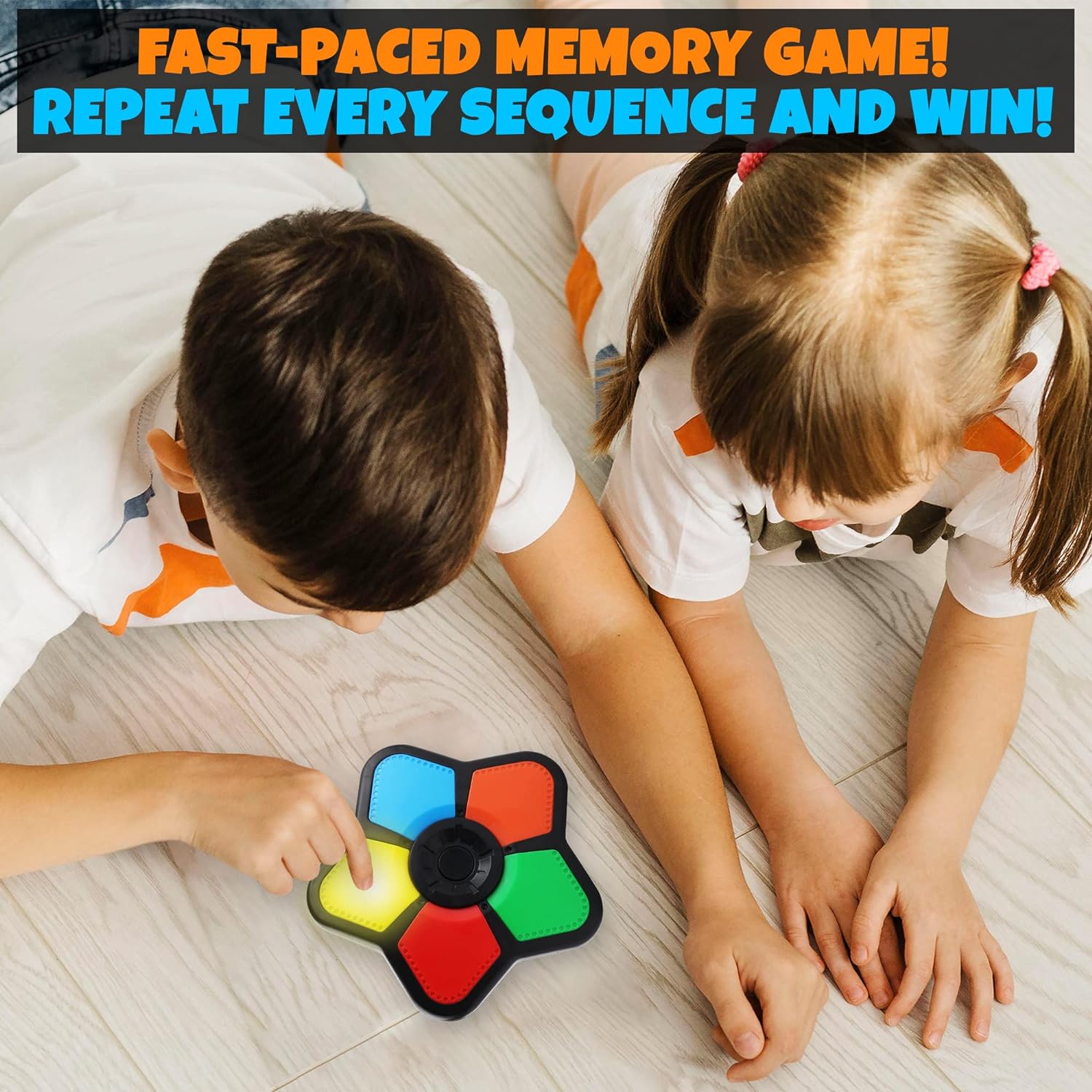 Gamie Electronic Memory Game with Lights and Sounds, Handheld Memory Game for Kids, Mind-Sharpening Brain Games for Kids and Adults, Educational Learning Game