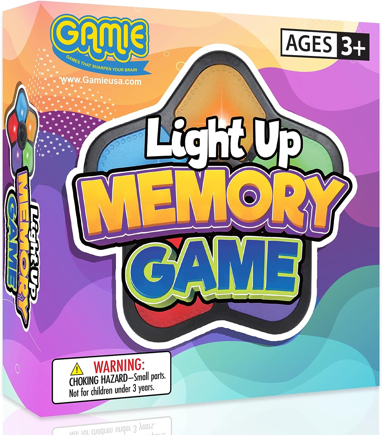 Gamie Electronic Memory Game with Lights and Sounds, Handheld Memory Game for Kids, Mind-Sharpening Brain Games for Kids and Adults, Educational Learning Game