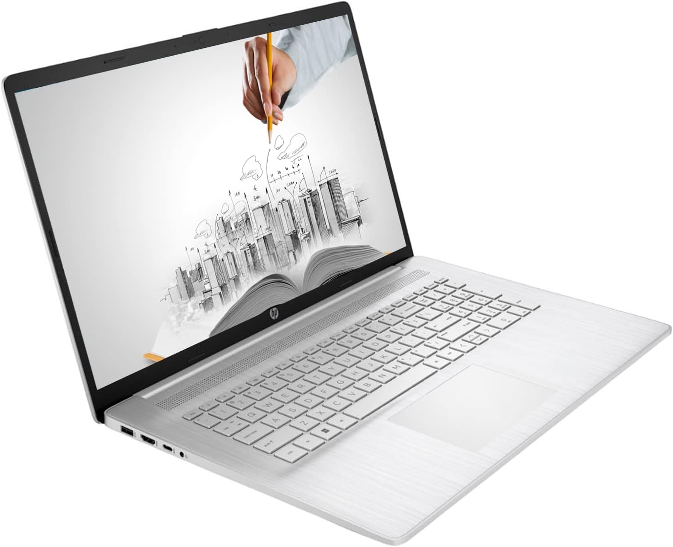 HP 17 Laptop, 17.3” HD+ Display, 11th Gen Intel Core i3-1125G4 Processor, 16GB RAM, 1TB SSD, Wi-Fi, HDMI, Webcam, Windows 11 Home, Silver