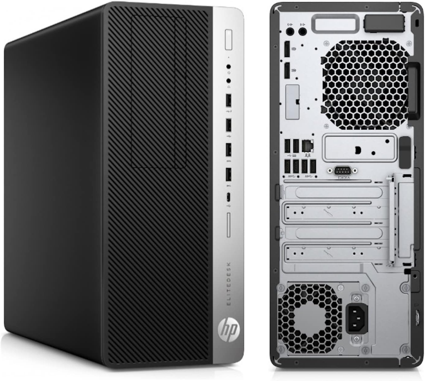 HP EliteDesk 800 G4 4 Tower PC, Intel Core i7-8700 6-Core up to 4.6GHz, 32GB DDR4 RAM, 1TB NVMe M.2 SSD + 3TB HDD, Intel UHD Graphics 620 (2x Display Ports) 4K, USB-C USB 3.1, Windows 10 Pro (Renewed)