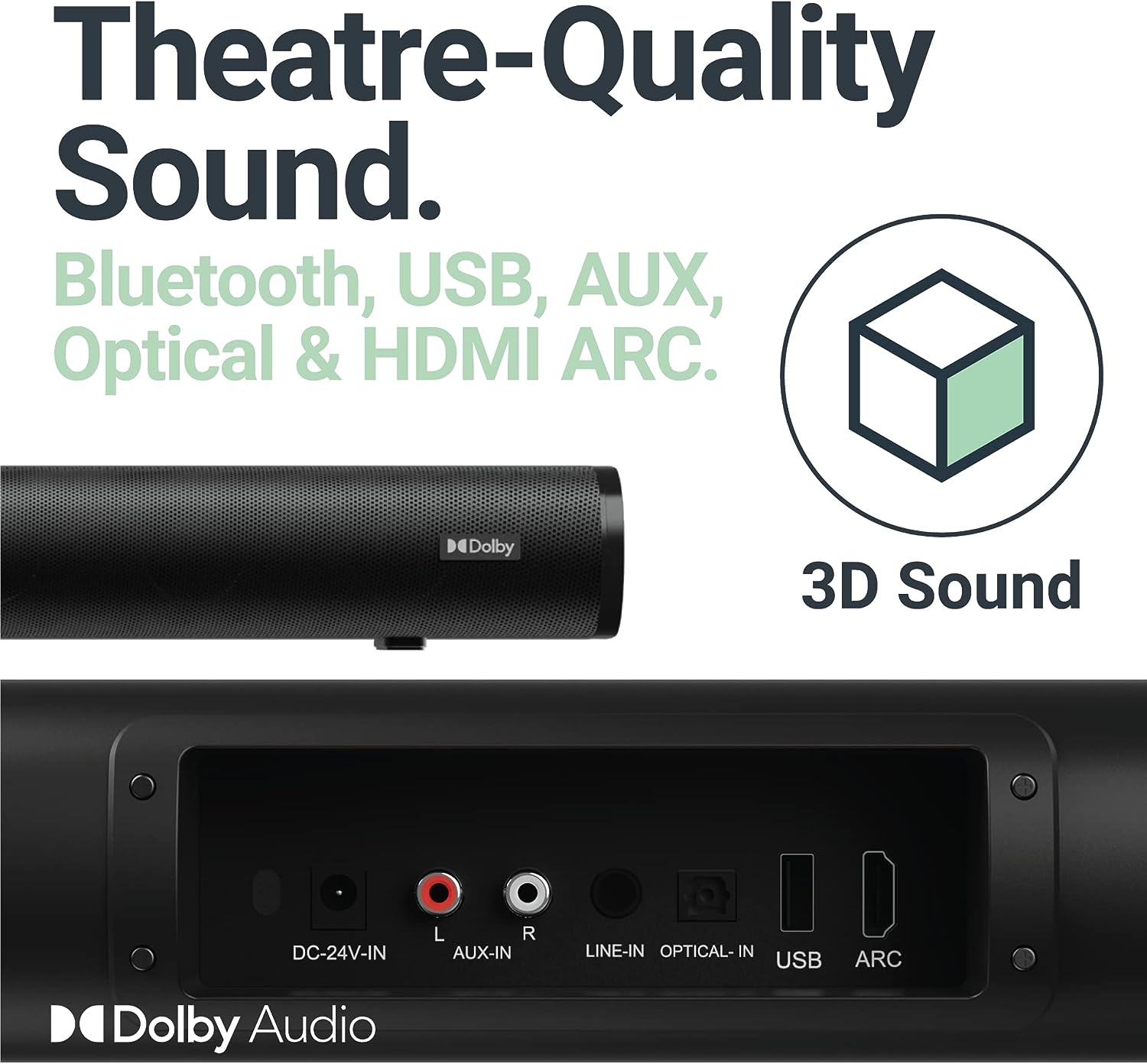 Majority Everest 5.1 Dolby Audio Surround Sound System with Sound Bar | Wireless Subwoofer I 300W Powerful Surround Sound | Home Theatre 3D Audio with Detachable Speakers | HDMI ARC, HDMI, Bluetooth