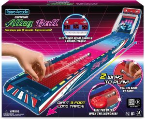 Merchant Ambassador Retro Arcade Electronic: Alley-Ball – Tabletop Game, 3′ Track, Scoreboard & Sound Effects, 1-2 Players, Ages 6+