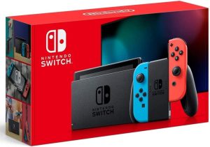 Nintendo Switch with Neon Blue and Neon Red Joy‑Con