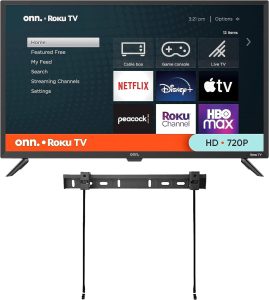 ONN 24-Inch Class HD (720P) LED Smart TV + Free Wall Mount with Wi-Fi Connectivity and Mobile App | Flat Screen TV Compatible with Apple Home Kit | Alexa and Google Assistant (Renewed)