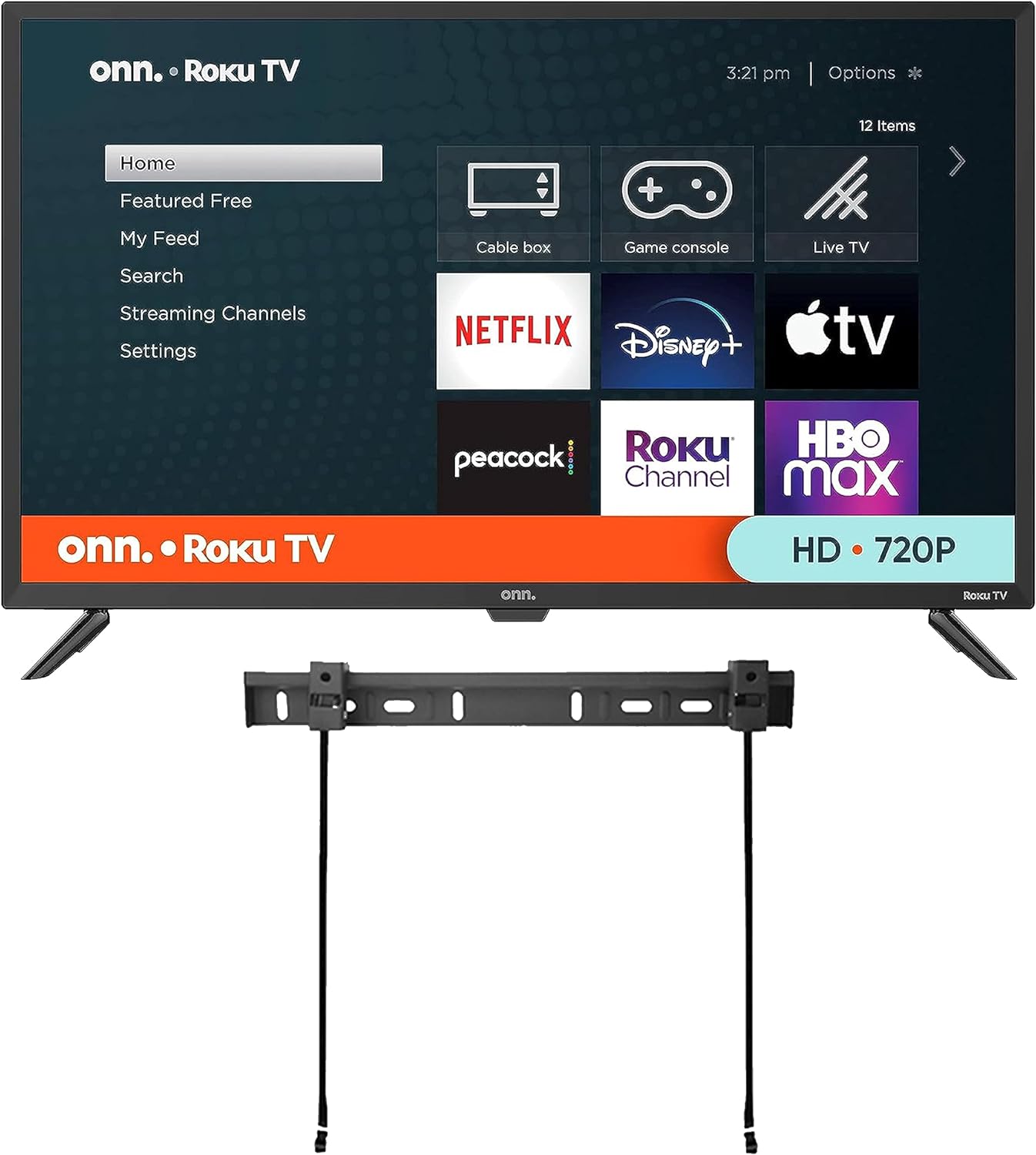 ONN 32-Inch Class HD 720p Smart TV + Free Wall Mount with Wi-Fi Connectivity and Mobile App | Flat Screen TV | Compatible with Home Kit | Alexa and Google Assistant (Renewed)