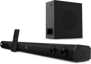Pyle 2.1 Channel TV Soundbar Speaker – Wireless Bluetooth 500W 35” Sound bar Home Theater Stereo System w/Subwoofer, HDMI-ARC, Optical, USB, AUX, Remote Control – PSBV28HB