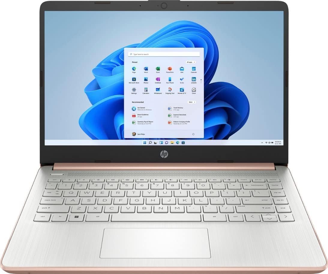 HP 14 Laptop, Intel Celeron N4020, 4 GB RAM, 64 GB Storage, 14-inch Micro-edge HD Display, Windows 11 Home, Thin & Portable, 4K Graphics, One Year of Microsoft 365 (14-dq0040nr, 2021, Snowflake White)