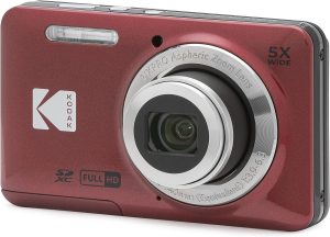 KODAK PIXPRO FZ55-BK 16MP Digital Camera 5X Optical Zoom 28mm Wide Angle 1080P Full HD Video 2.7″ LCD Vlogging Camera (Black)