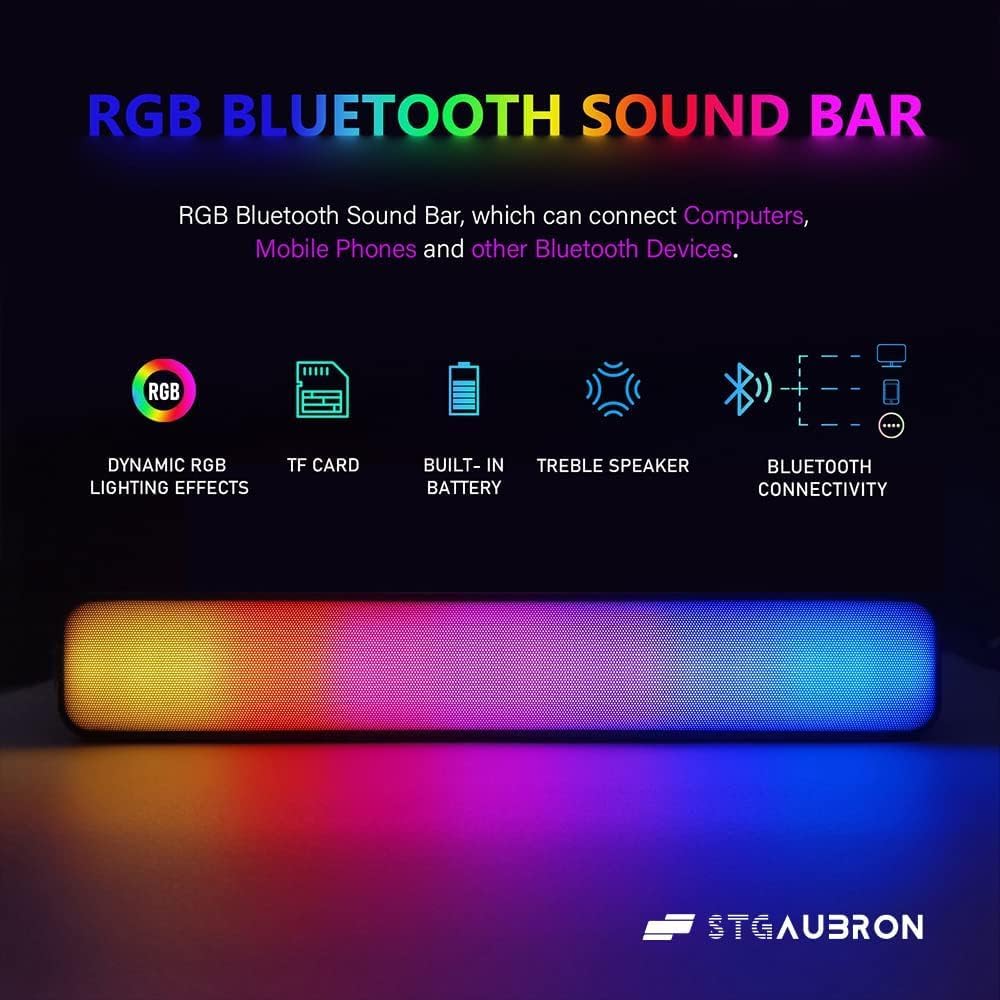 STGAubron Gaming Desktop PC Computer,Intel Core I7 3.4 GHz up to 3.9 GHz,Radeon RX 580 8G GDDR5,16G RAM,512G SSD,WiFi,Bluetooth 5.0,RGB Fanx6,RGB Keyboard&Mouse&Mouse Pad,RGB BT Sound Bar,W10H64