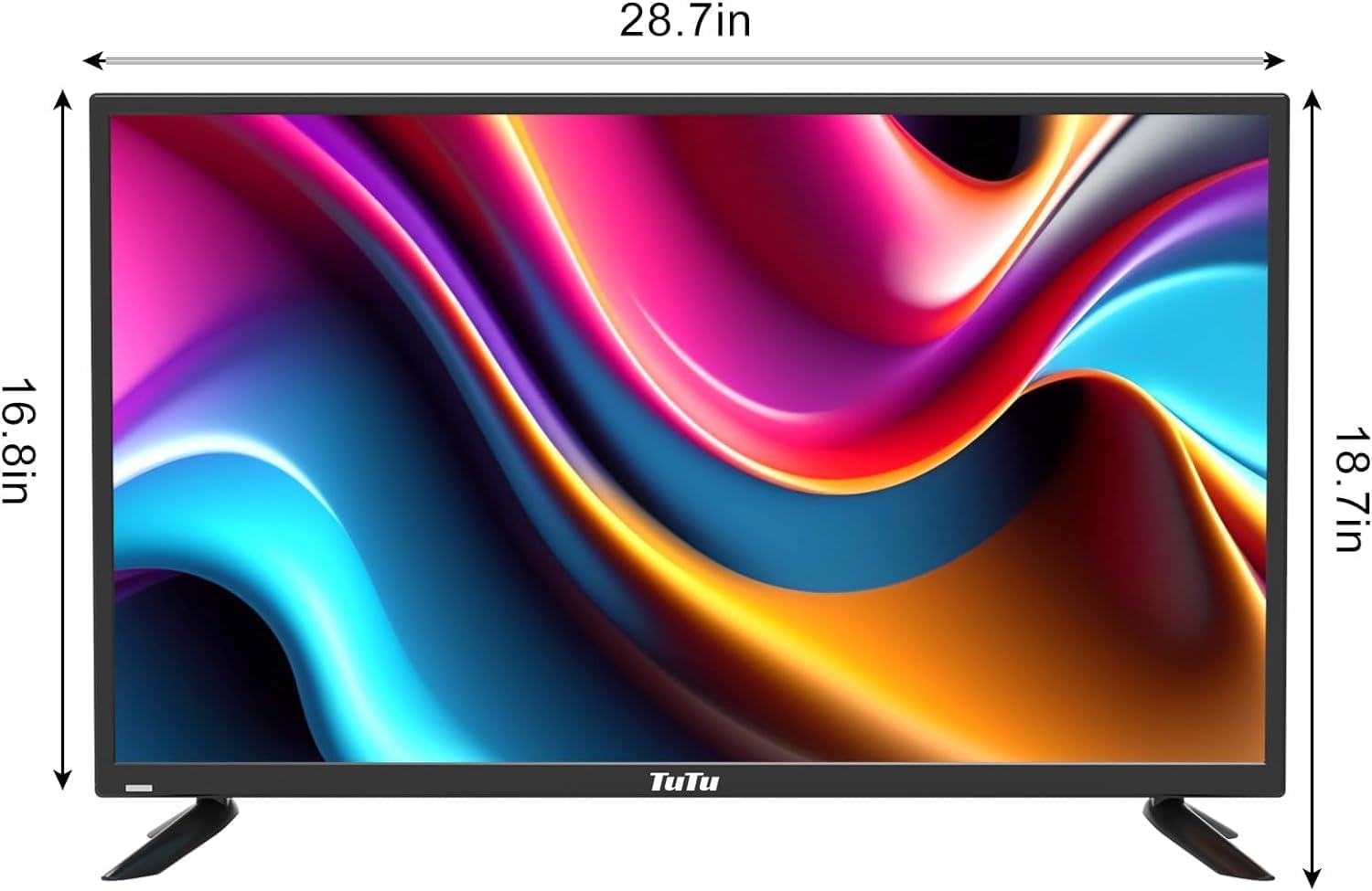 TuTu 24-inch 60Hz 720P HD LED TV Flat Screen Television with Dolby Audio for Home,Office HDMI,USB,VGA,RCA Dual Channel Speakers(2023 Model)