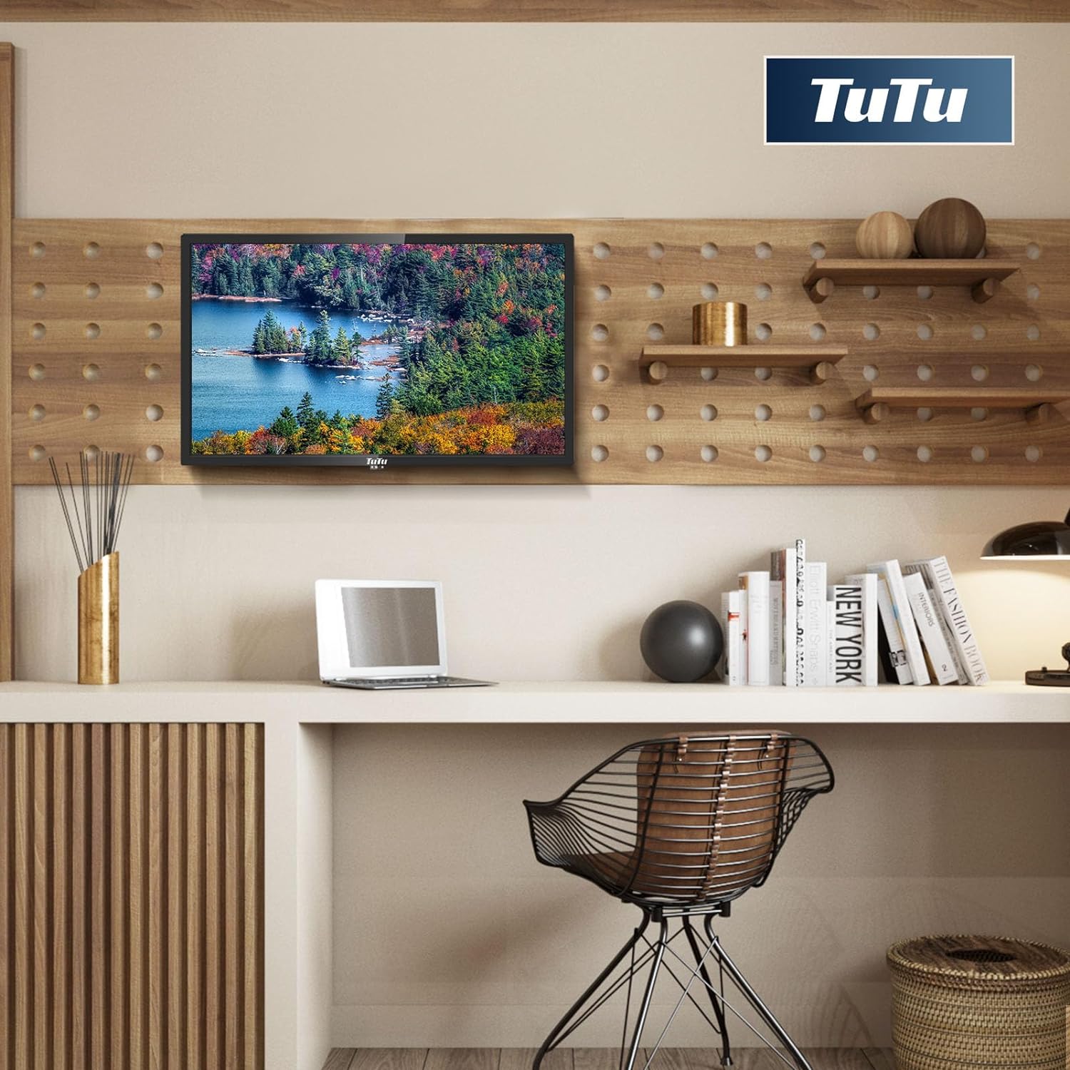 TuTu 24-inch 60Hz 720P HD LED TV Flat Screen Television with Dolby Audio for Home,Office HDMI,USB,VGA,RCA Dual Channel Speakers(2023 Model)