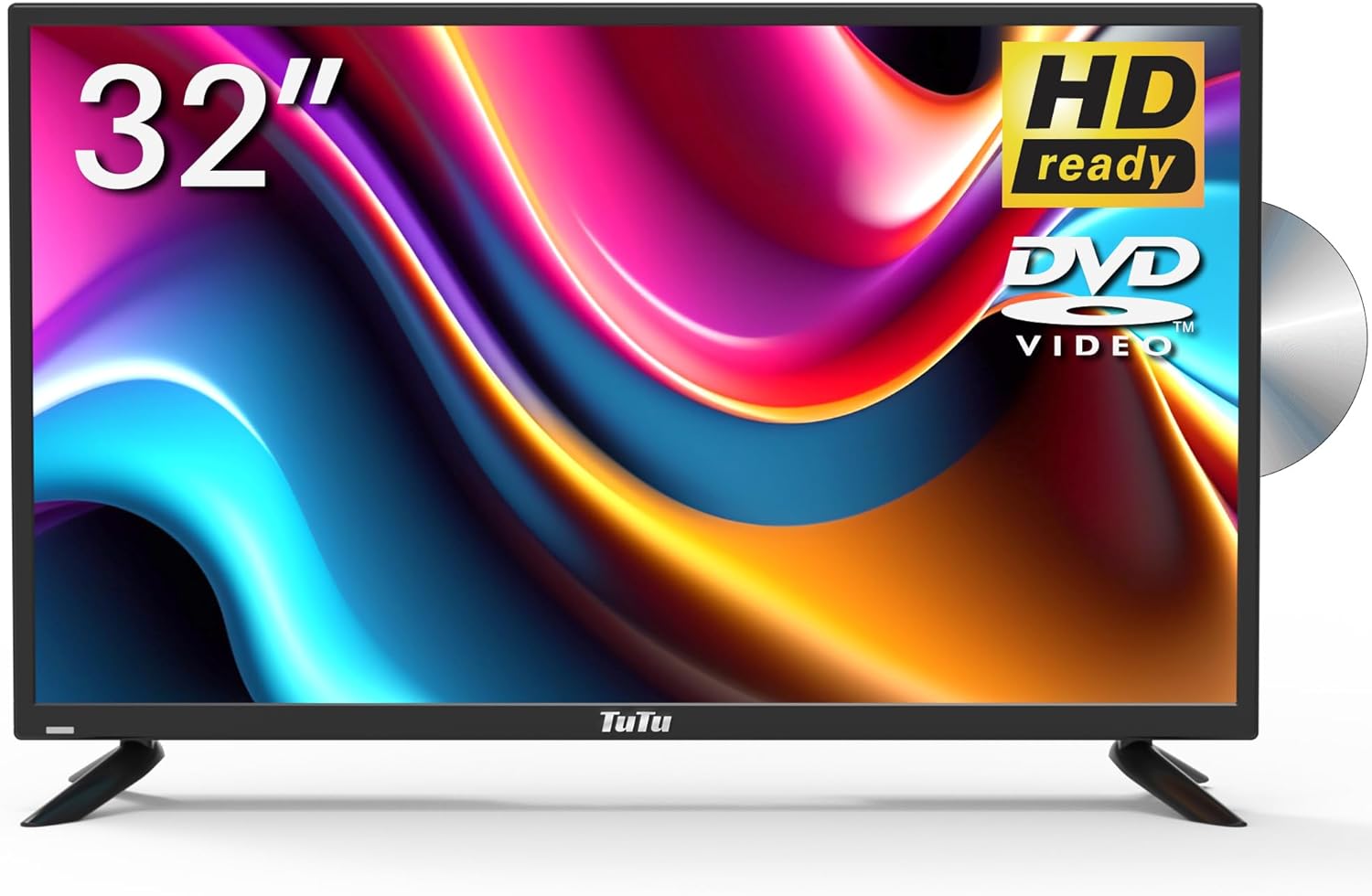 TuTu 24-inch 60Hz 720P HD LED TV Flat Screen Television with Dolby Audio for Home,Office HDMI,USB,VGA,RCA Dual Channel Speakers(2023 Model)