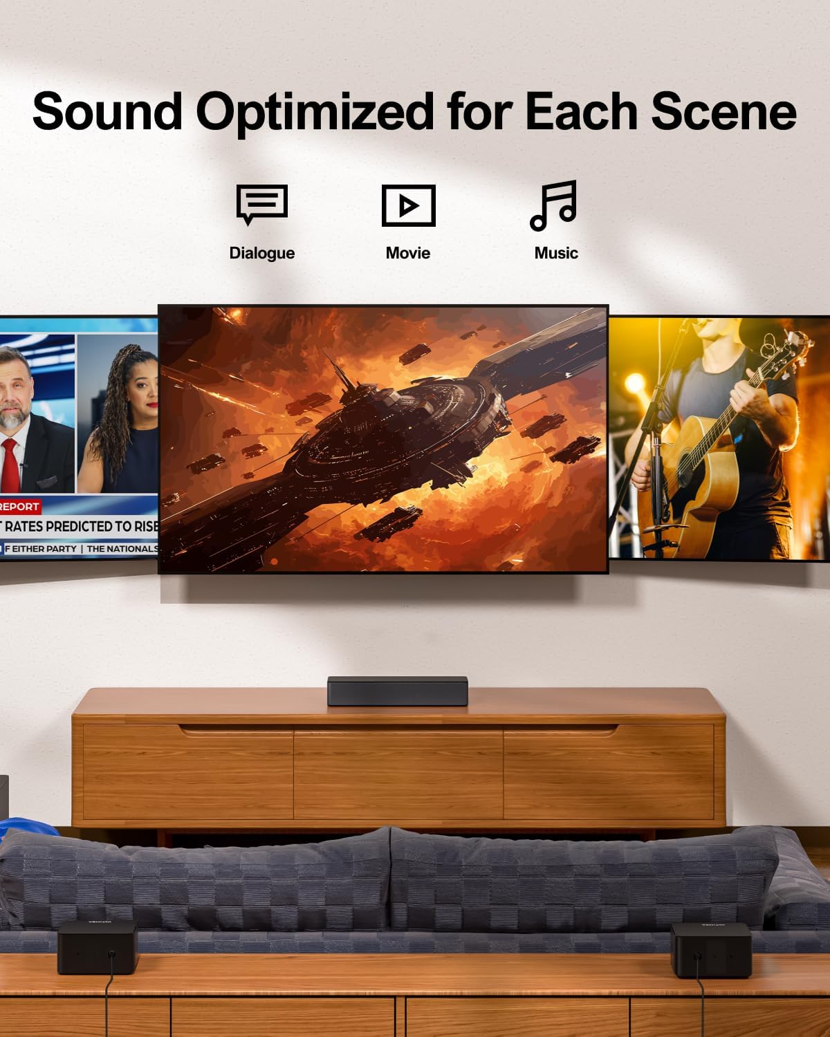 ULTIMEA 5.1 Dolby Atmos Home Theater Sound Bar, Surround Sound Bars for TV with Wireless Subwoofer, 3D Surround Sound System, Surround and Bass Adjustable, Poseidon D60, 2023 Model