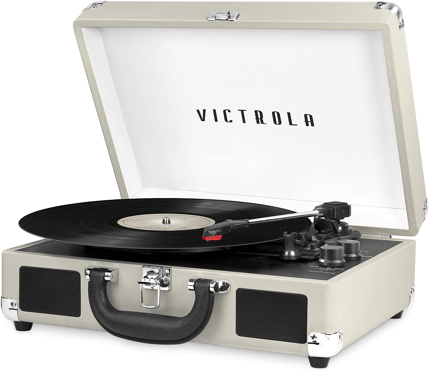Victrola Vintage 3-Speed Bluetooth Portable Suitcase Record Player with Built-in Speakers | Upgraded Turntable Audio Sound|Brown, Model Number: VSC-550BT-BRW