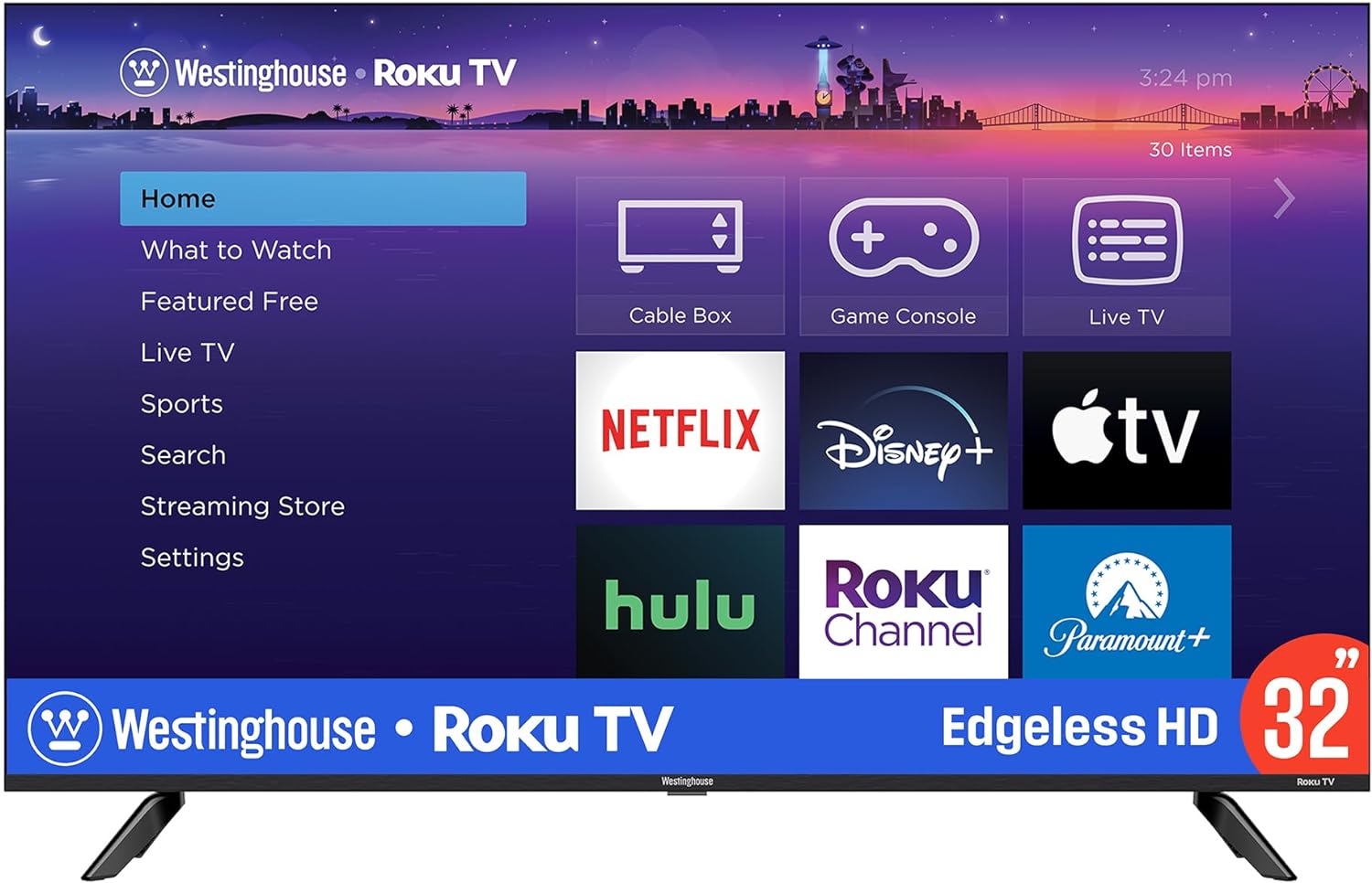 Westinghouse Roku TV - 32 Inch Smart TV, 720P LED HD TV with Wi-Fi Connectivity and Mobile App, Flat Screen TV Compatible with Apple Home Kit, Alexa and Google Assistant