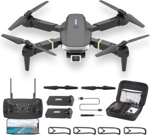 Wipkviey Drone with Camera for Adults, 1080P HD FPV Drone for Kids, T27 Foldable RC Drone with 3D Flips/Altitude Hold/Gesture Selfie/Waypoint Flight, 2 Batteries and Case, Gifts for Boys/Girls Beginners