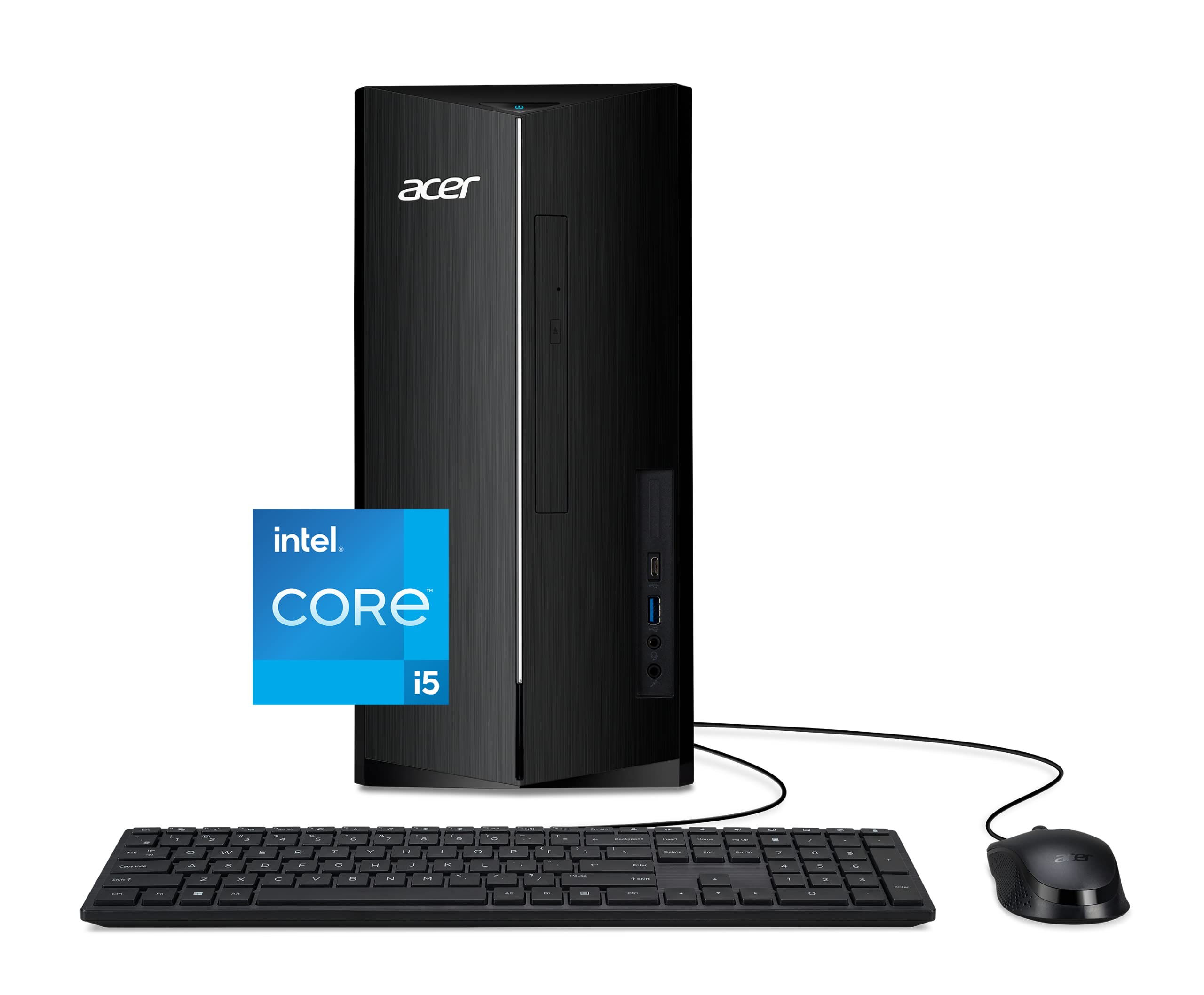 Acer Aspire TC-1780-UA92 Desktop | 13th Gen Intel Core i5-13400 10-Core Processor | 8GB 3200MHz DDR4 | 512GB M.2 2280 PCIe Gen 4 SSD | SD Card Reader | Intel Wi-Fi 6E AX211 | Windows 11 Home,Black