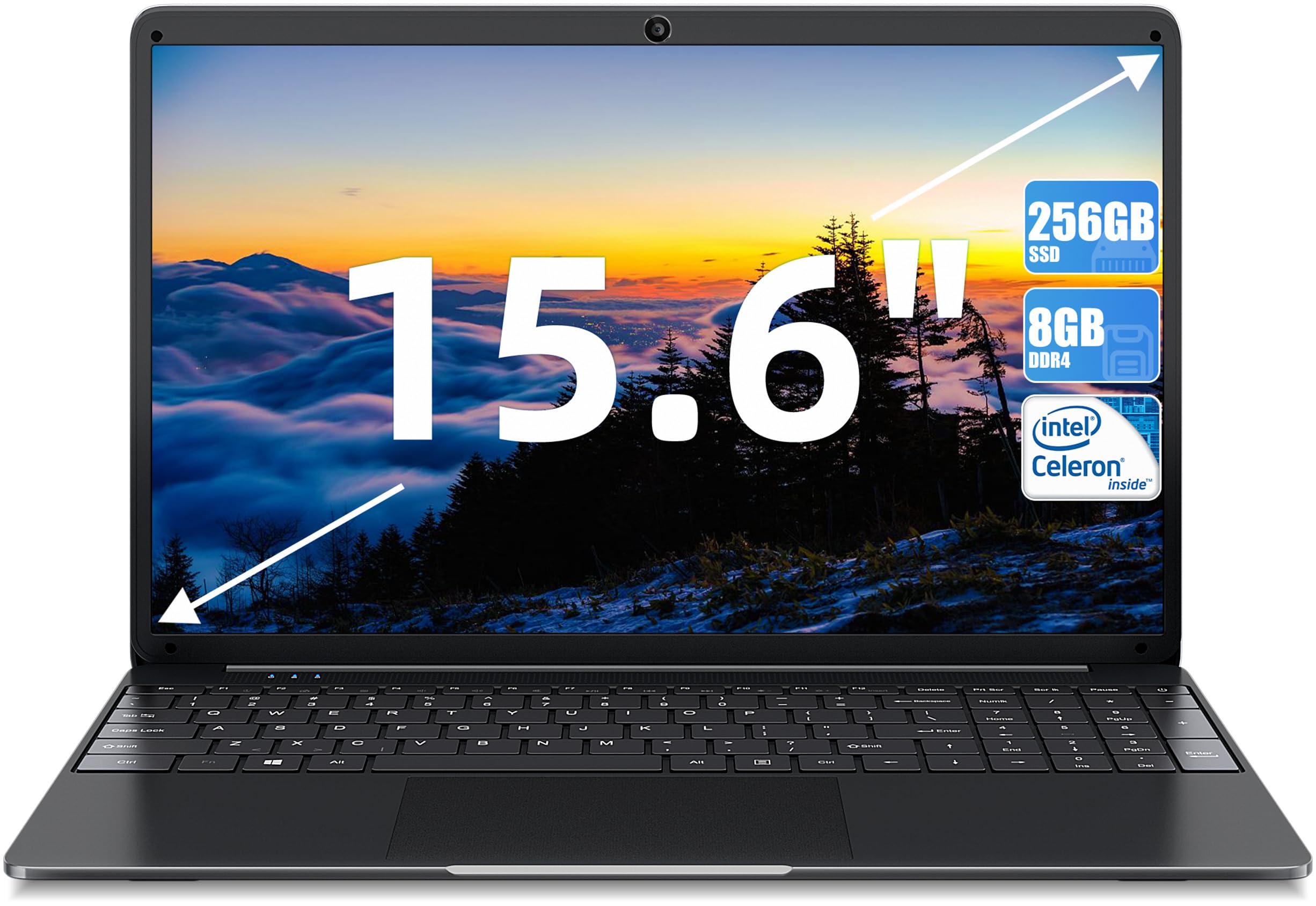 SGIN Laptop 15.6 inch IPS FHD Display, 12GB DDR4 512GB SSD Laptops Computer, Intel Celeron N5095 Quad Core Processor, 1920 * 1080, Dual Band WiFi, Bluetooth 4.2, Mini HDMI, 512GB TF Card Expansion