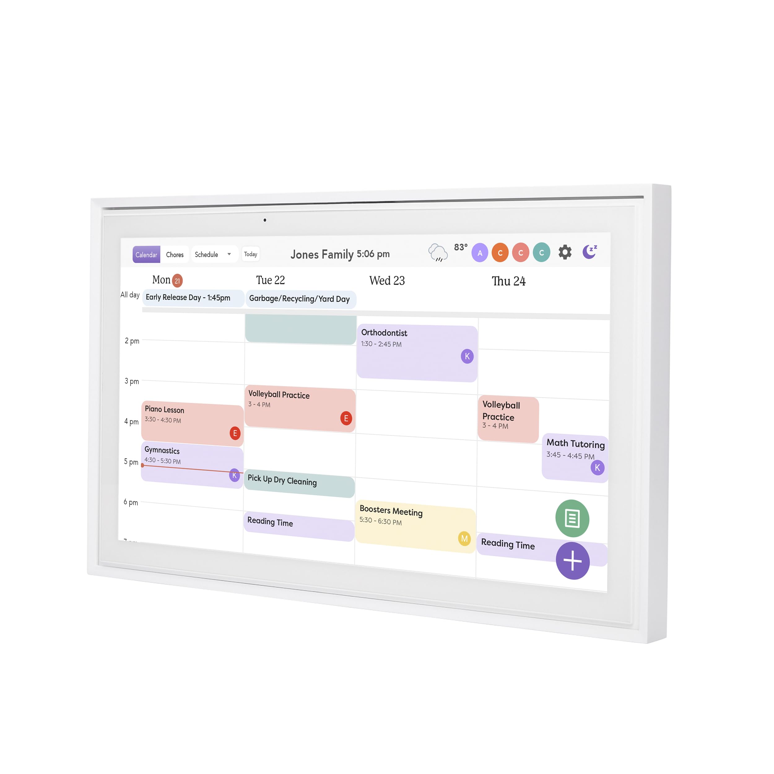 Skylight Calendar: 15 inch Digital Calendar & Chore Chart, Smart Touchscreen Interactive Display for Family Schedules – Wall Mount Included
