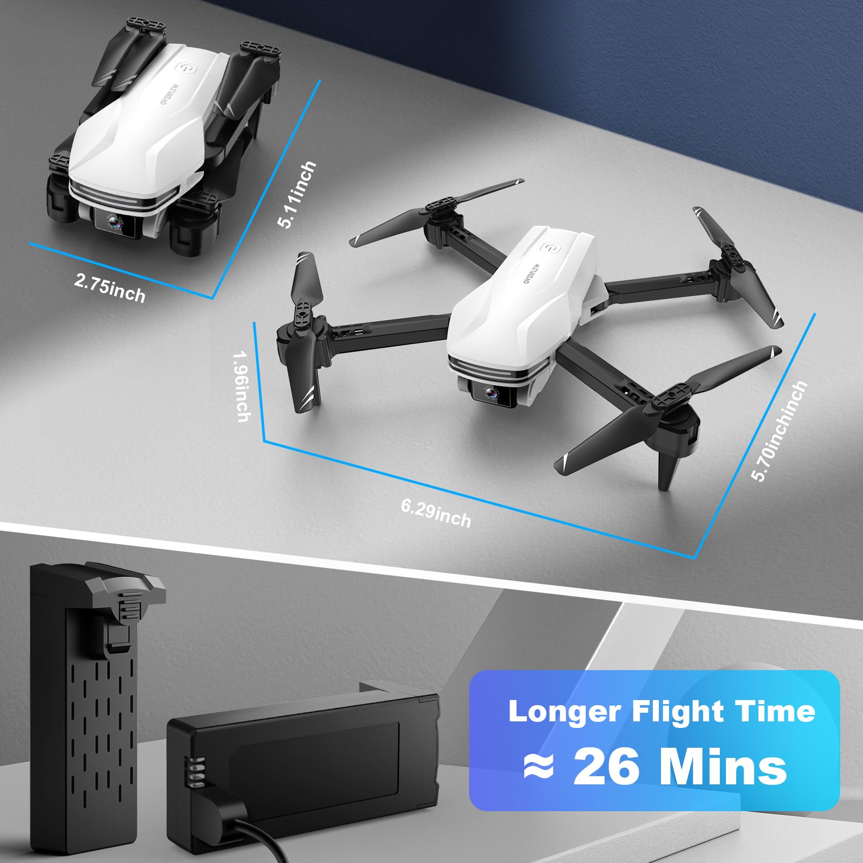 Drone with Camera 1080P HD FPV Foldable Drone for Beginners and Kids, Quadcopter with Voice Gesture Control with Carrying Case, One Key Take Off/Land, Optical Flow Positioning, 360° Flip, Waypoint Fly